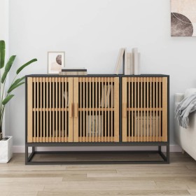 Aparador de madera contrachapada negro 105x30x65