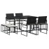 Set de comedor de jardín 9 pzas y cojines ratán sintético