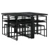 Set de comedor de jardín 9 pzas y cojines ratán sintético