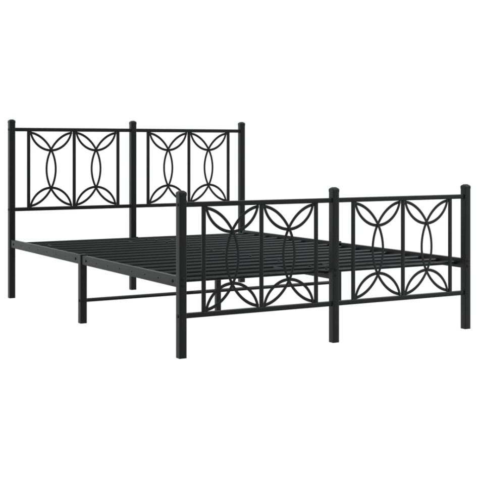 Estructura cama sin colchón con estribo metal negro 135x190