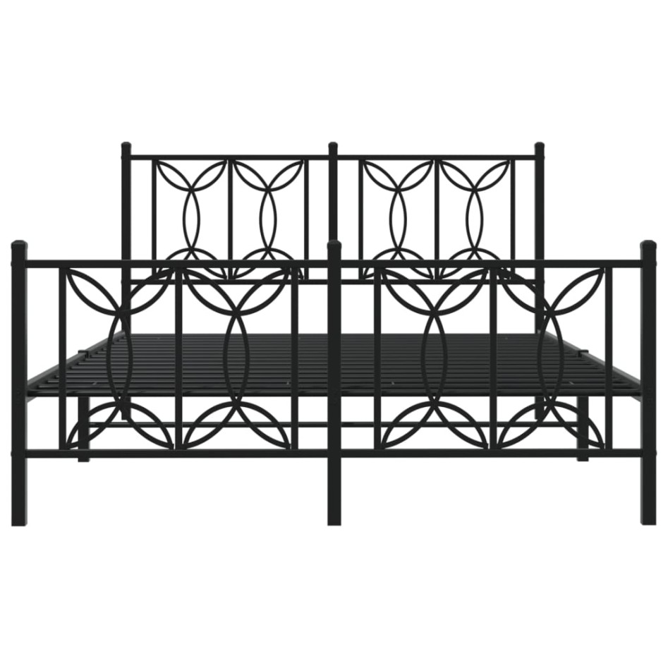 Estructura cama sin colchón con estribo metal negro 135x190