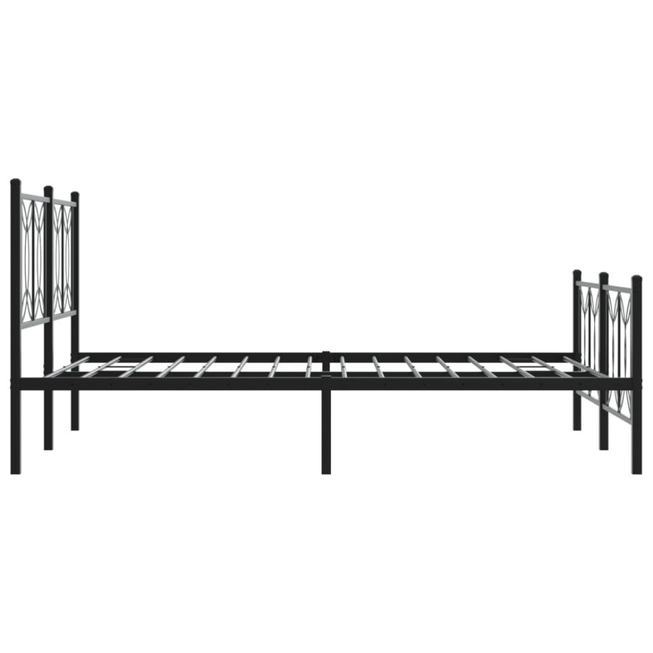 Estructura cama sin colchón con estribo metal negro 135x190