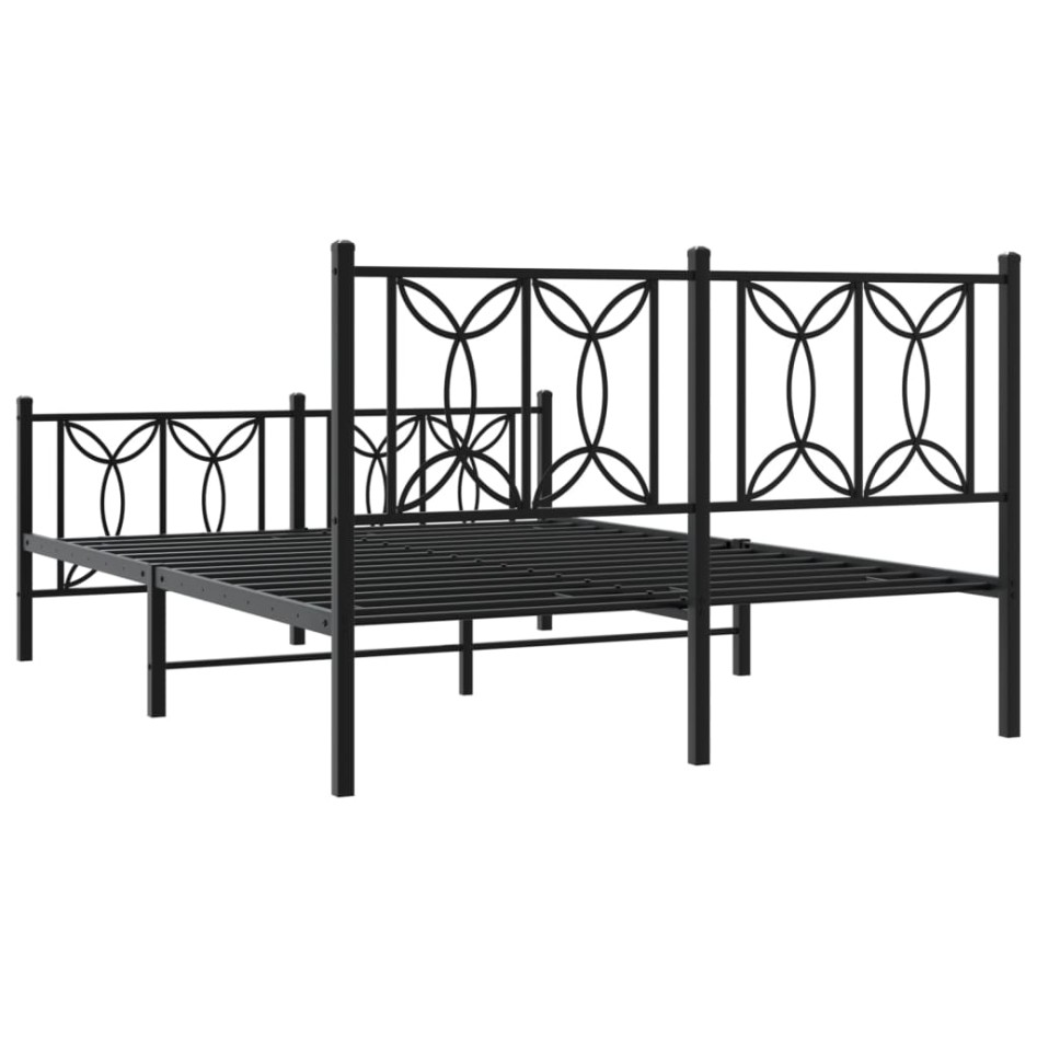 Estructura cama sin colchón con estribo metal negro 135x190