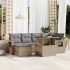 Set sofás de jardín 7 piezas y cojines ratán sintético