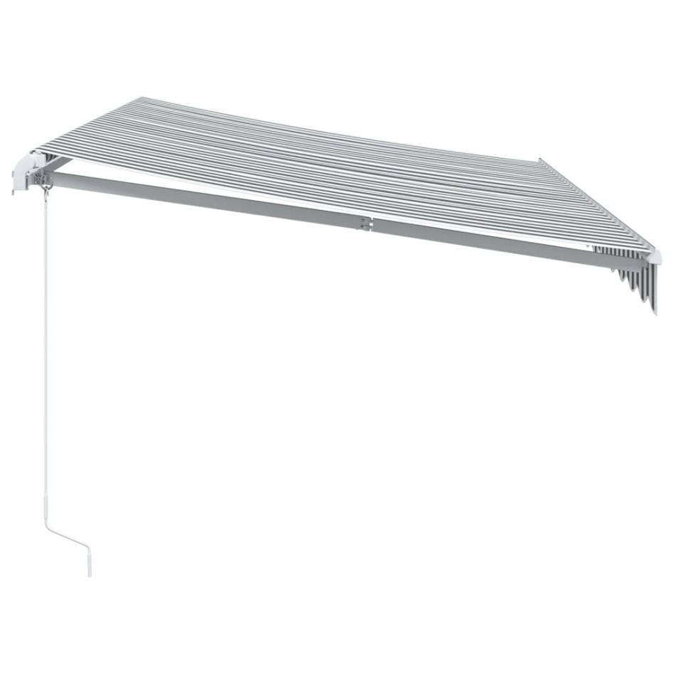 Toldo retráctil manual con LED antracita y blanco 350x250