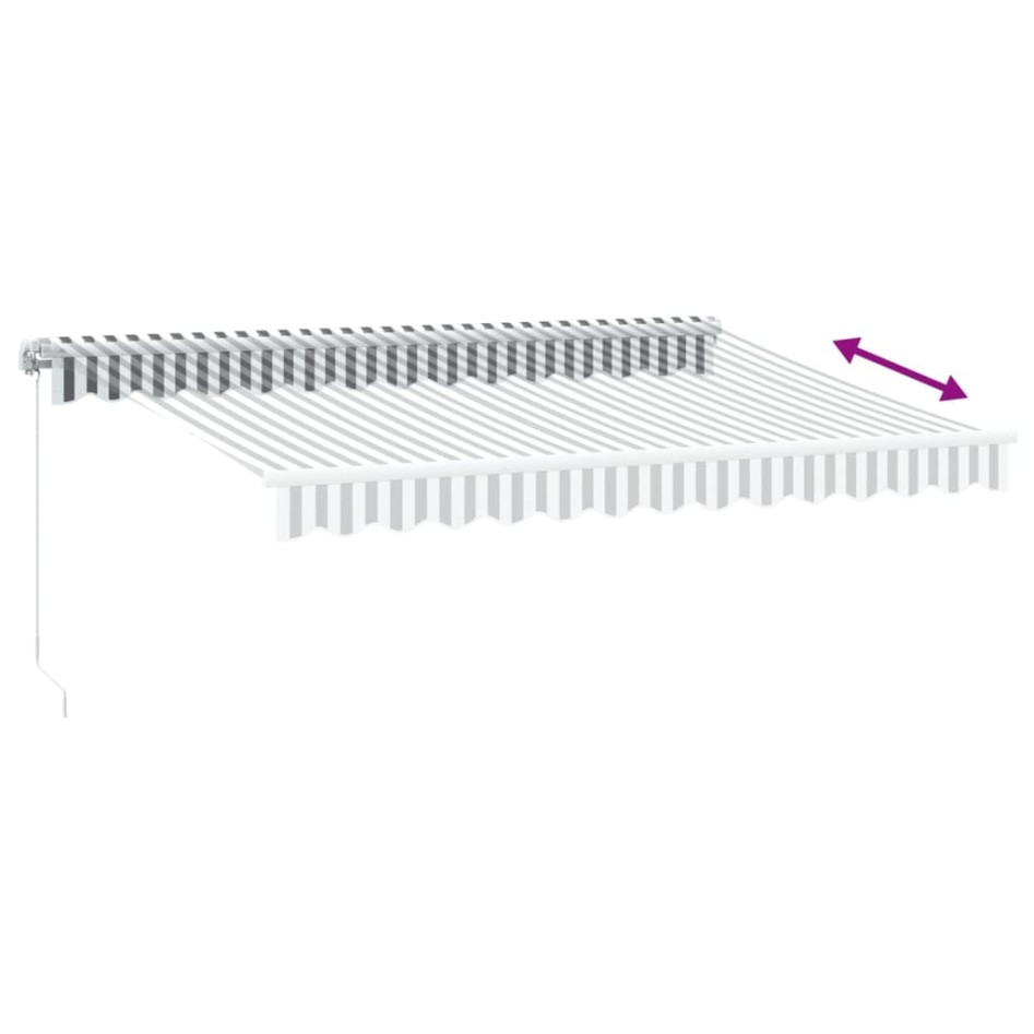 Toldo retráctil manual con LED antracita y blanco 350x250