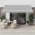 Toldo retráctil automático gris antracita y blanco 400x350