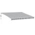 Toldo retráctil automático gris antracita y blanco 400x350