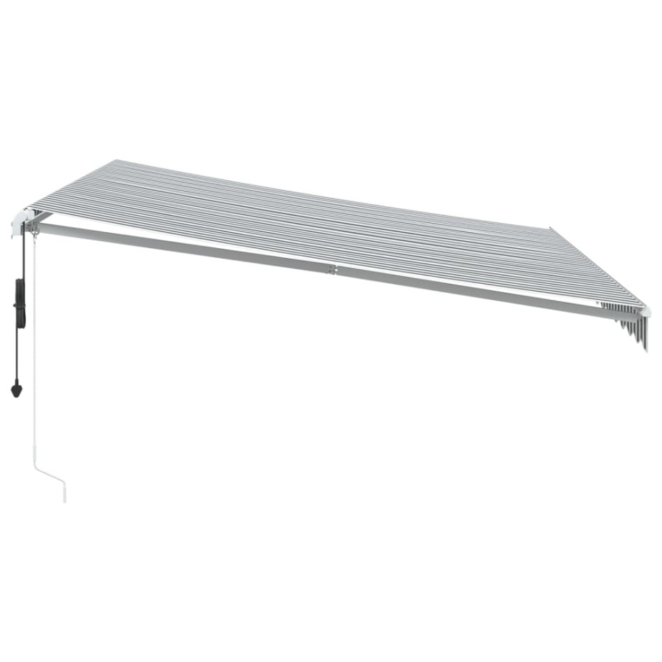 Toldo retráctil automático gris antracita y blanco 400x350