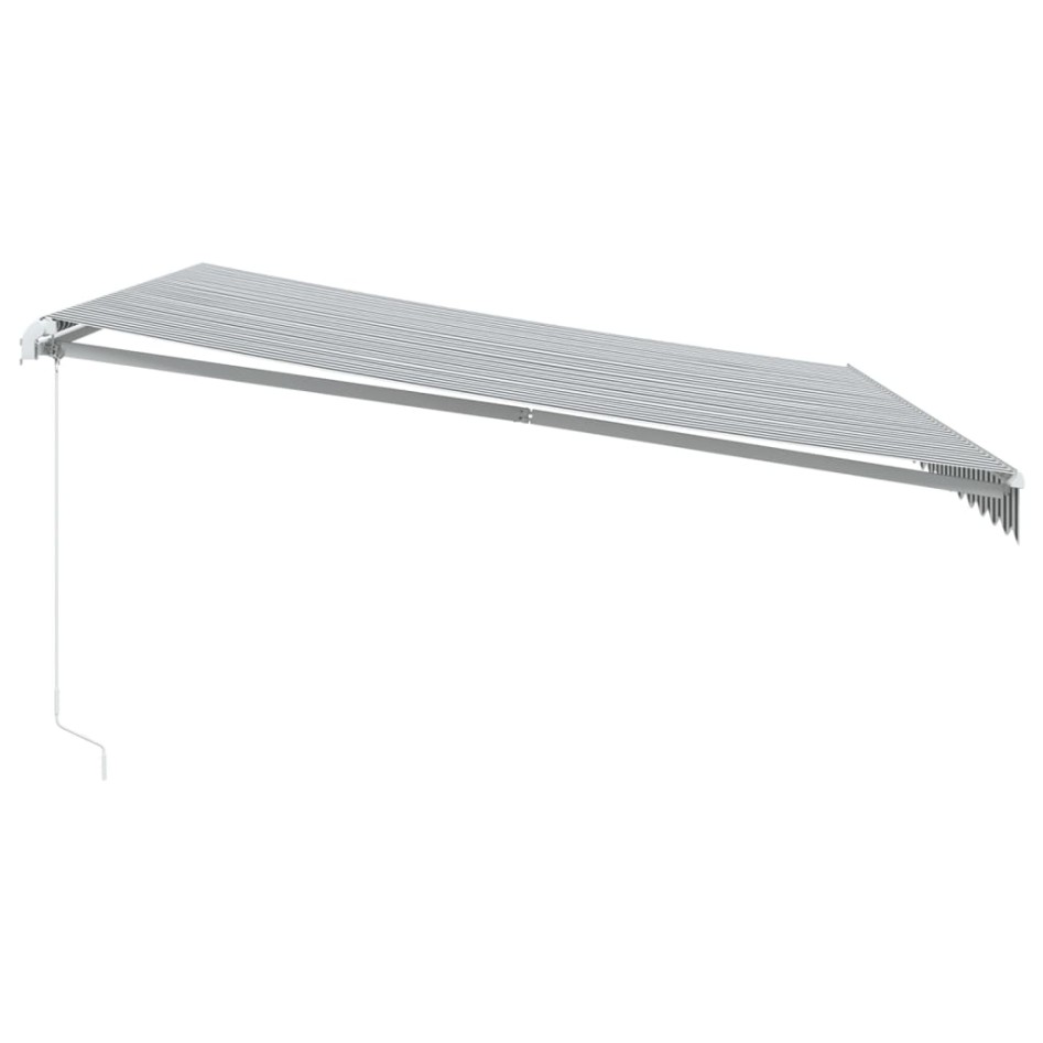 Toldo retráctil manual gris antracita y blanco 450x350