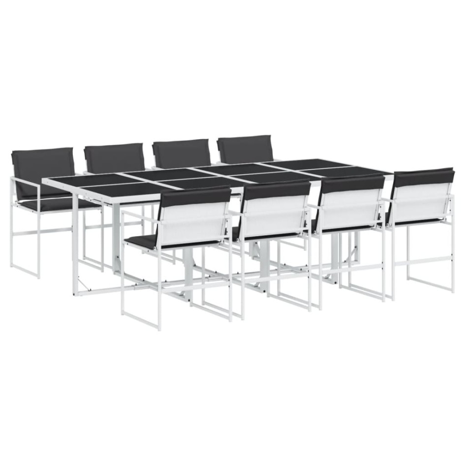 Juego de comedor de jardín 9 pzas con cojines textilene