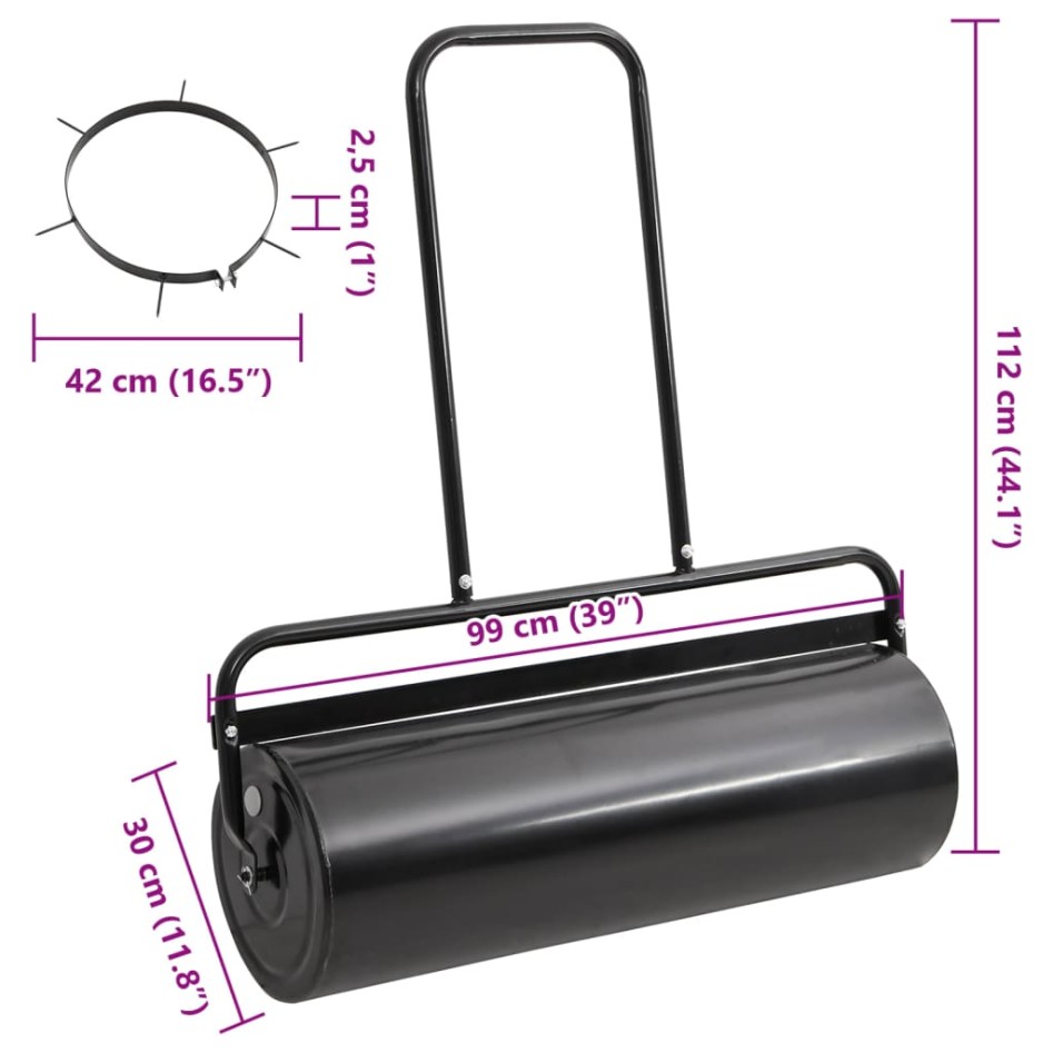 Rodillo de césped abrazaderas aireadoras hierro y acero 63