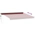 Toldo retráctil automático con luces LED burdeos 450x300