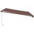 Toldo retráctil manual con luces LED marrón 400x300
