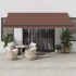 Toldo retráctil automático con luces LED marrón 450x300