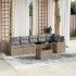 Set sofás de jardín 7 piezas y cojines ratán sintético