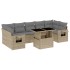 Set de sofás de jardín y cojines 8 piezas ratán sintético