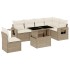 Set sofás de jardín 7 piezas y cojines ratán sintético