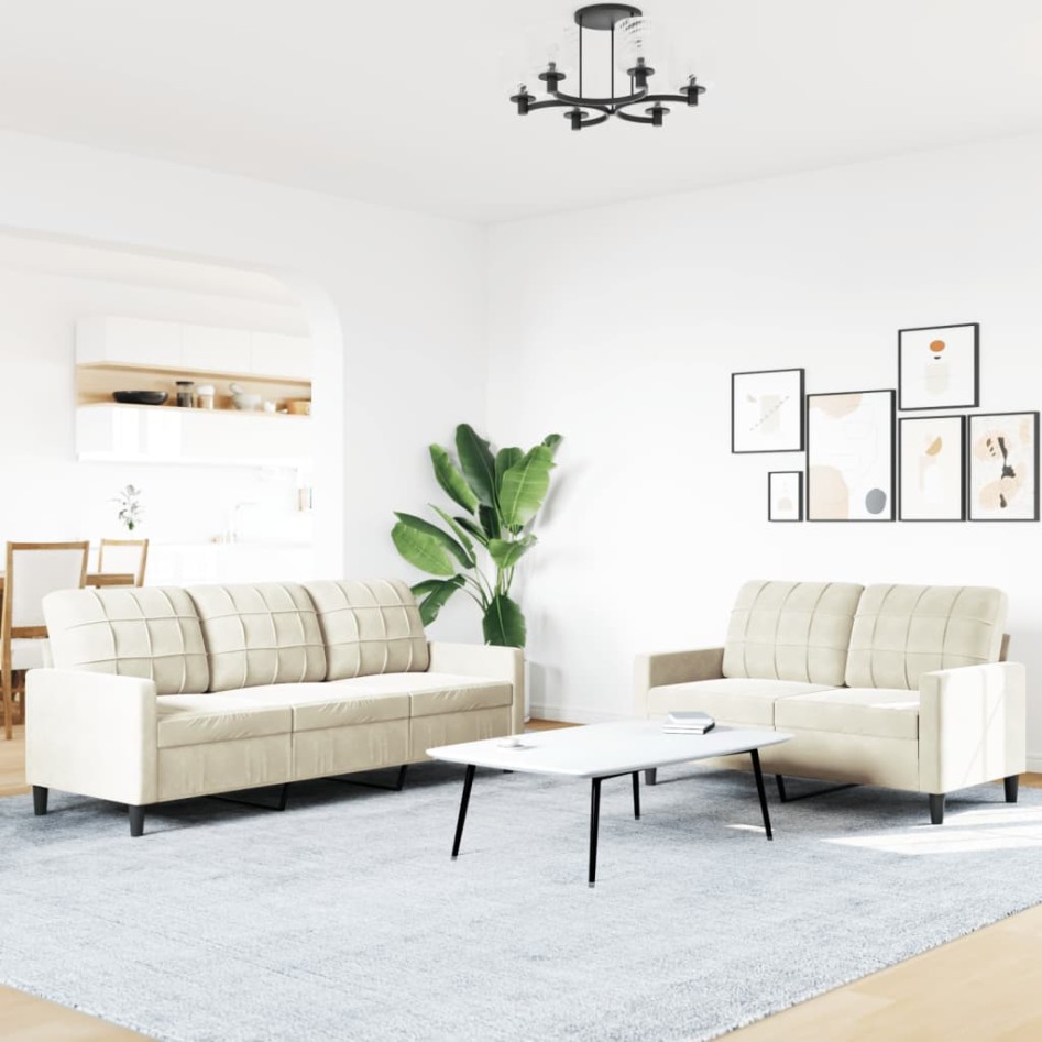 Juego de sofás con cojines 2 piezas terciopelo