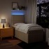 Cama box spring con colchón tela color crema 90x200