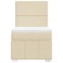 Cama box spring con colchón tela color crema 90x200