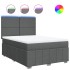 Cama box spring con colchón tela gris oscuro 140x200