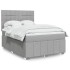 Cama box spring con colchón tela gris claro 140x200
