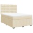 Cama box spring con colchón tela color crema 140x200