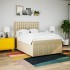 Cama box spring con colchón tela color crema 140x200