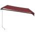 Toldo retráctil manual con luces LED burdeos 350x250