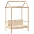 Set de sofá cama con banco y techo madera maciza pino 90x200