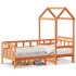 Sofá cama con techo madera maciza pino marrón cera 80x200