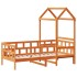 Sofá cama con techo madera maciza pino marrón cera 80x200
