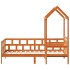 Sofá cama con techo madera maciza pino marrón cera 80x200