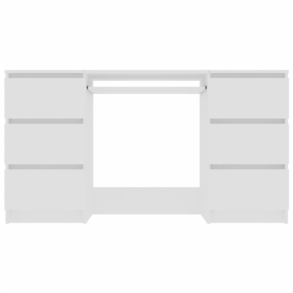 Escritorio de madera contrachapada blanco 140x50x77