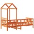 Sofá cama con techo madera maciza pino marrón cera 80x200