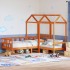 Sofá cama con techo madera maciza pino marrón cera 90x200