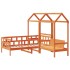 Sofá cama con techo madera maciza pino marrón cera 90x200