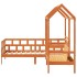 Sofá cama con techo madera maciza pino marrón cera 90x200