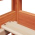 Sofá cama con techo madera maciza pino marrón cera 90x200