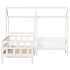 Sofá cama con techo madera maciza de pino blanco 80x200