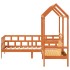 Sofá cama con techo madera maciza pino marrón cera 90x190