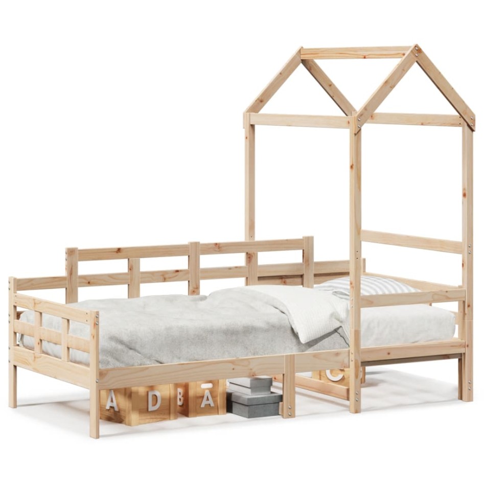Sofá cama con techo de madera maciza de pino 80x200