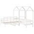 Set de sofá cama con banco y techo madera pino blanco 80x200