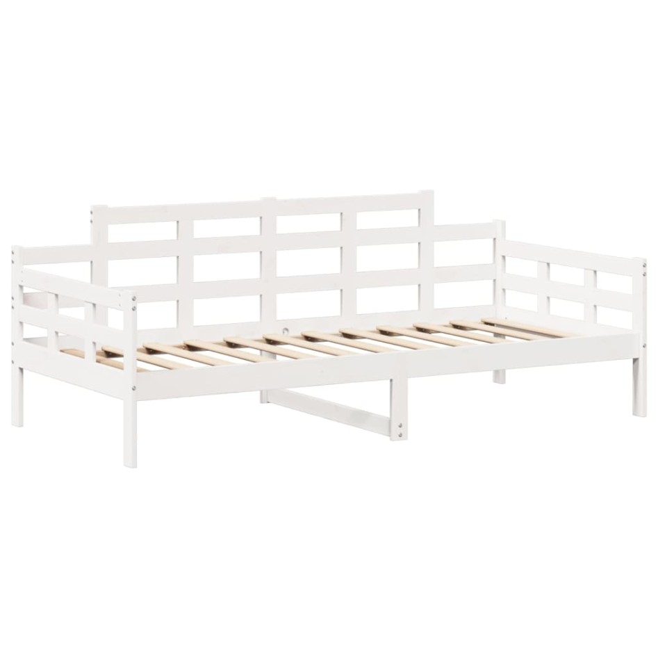 Set de sofá cama con banco y techo madera pino blanco 80x200