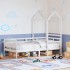 Sofá cama madera maciza de pino blanco 80x200