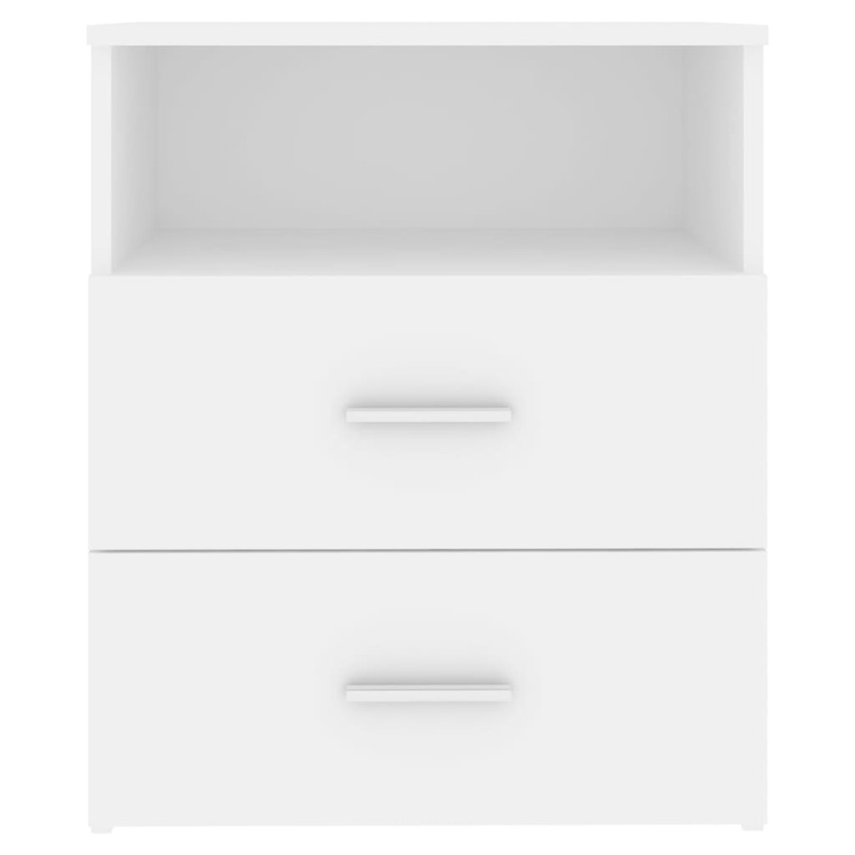 Mesitas de noche 2 unidades aglomerado blanco 50x32x60