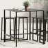 Mesa alta de bar acero recubrimiento polvo negro 100x100x110