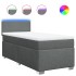 Cama box spring con colchón tela gris oscuro 90x200