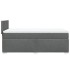 Cama box spring con colchón tela gris oscuro 90x200